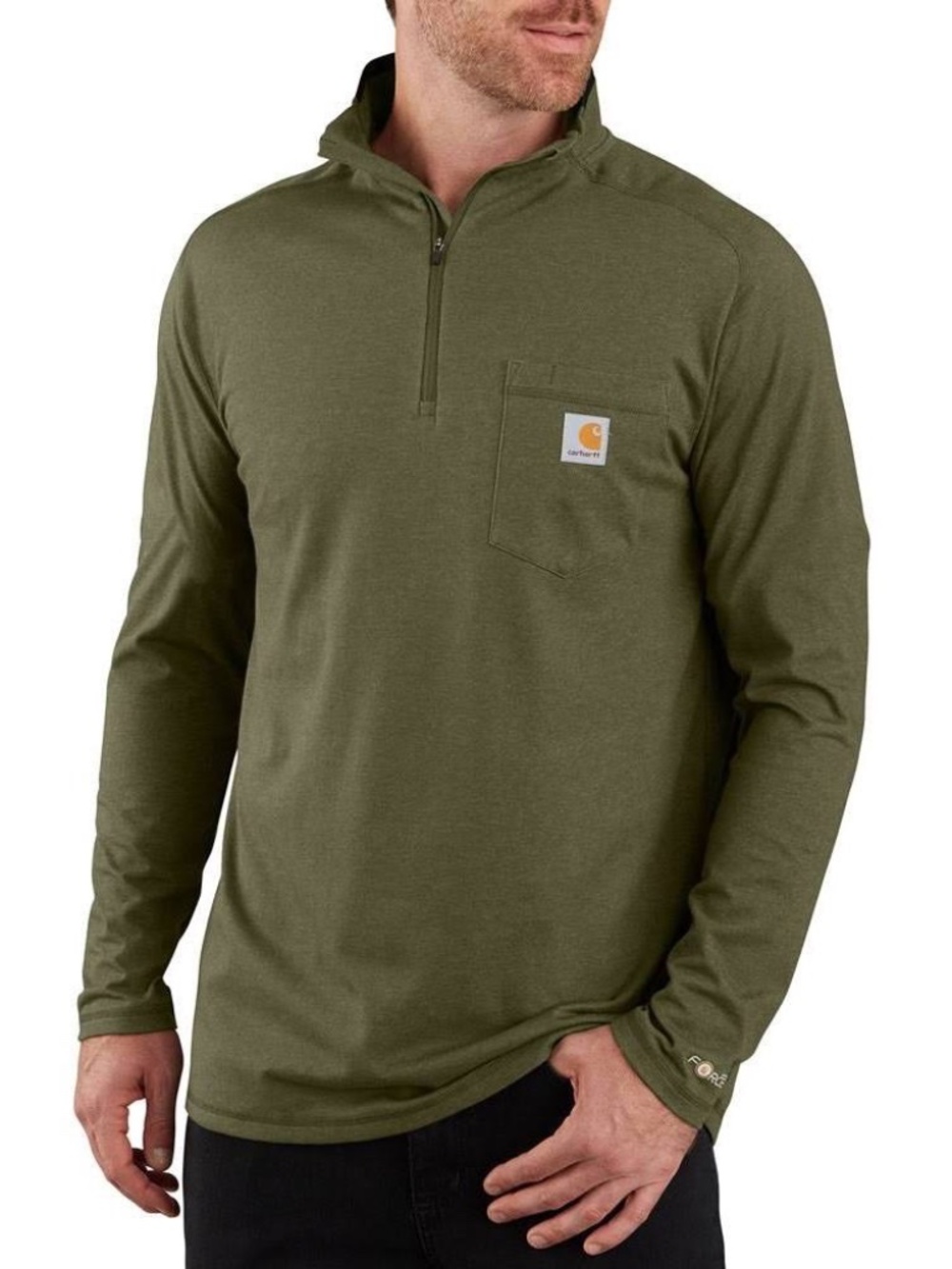MEN'S CARHARTT FORCE RELAXED FIT QUARTER ZIP LONG SLEEVE POCKET T-SHIRT 2XL NWOT
